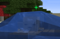 A Dried Ghast block being hydrated in water