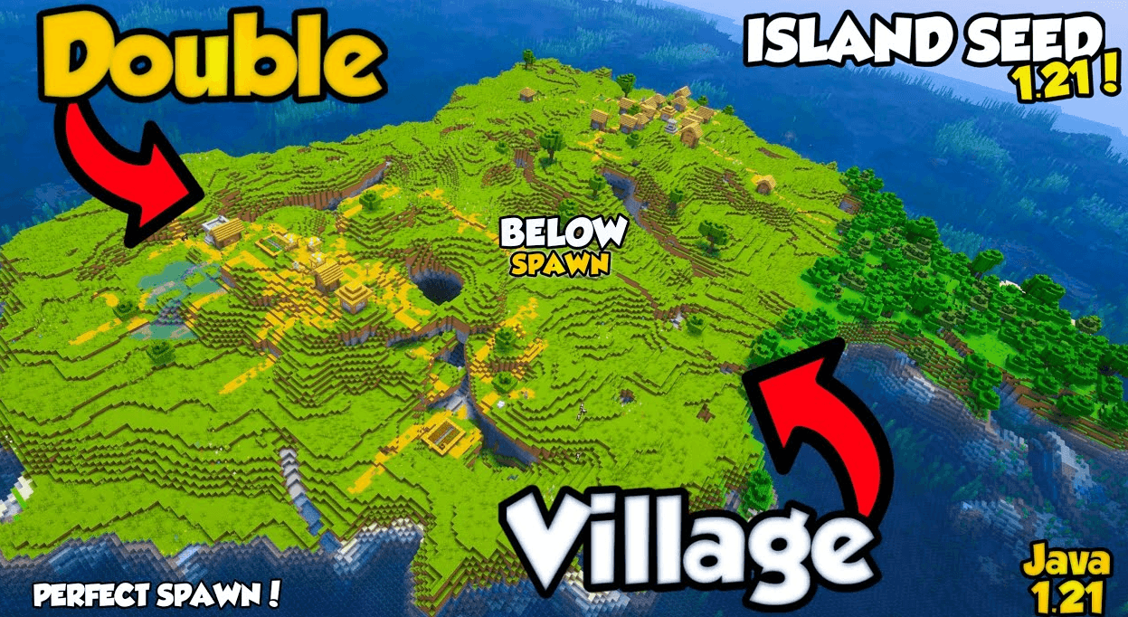 Minecraft GOD SEED 1.21.4 - Island Village, Ocean Monument & Trial Chamber