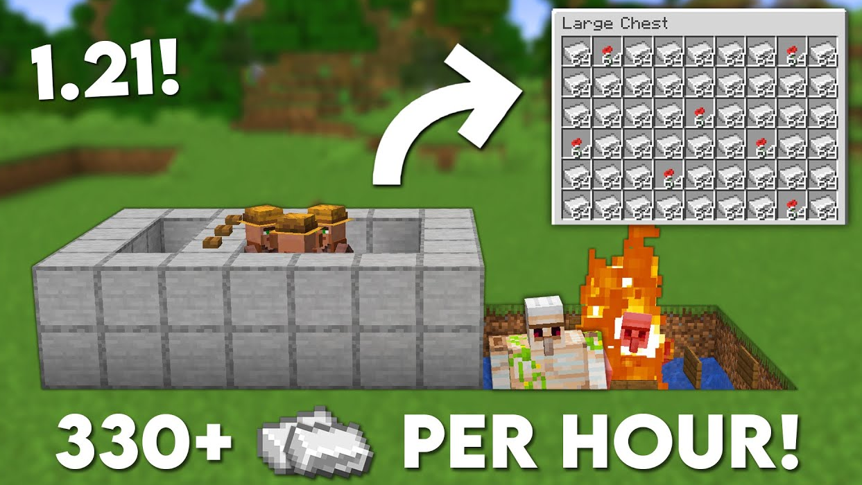 Minecraft Iron Farm Tutorial - 330+ Iron Per Hour